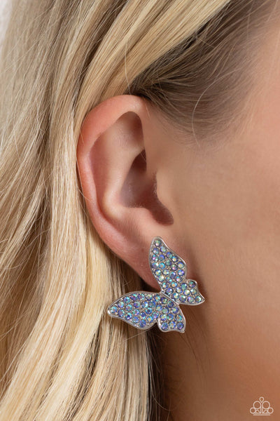Paparazzi-High Life - Blue Earring Set