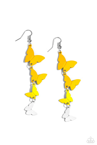 Paparazzi-Haphazard Headliner - Yellow Earring