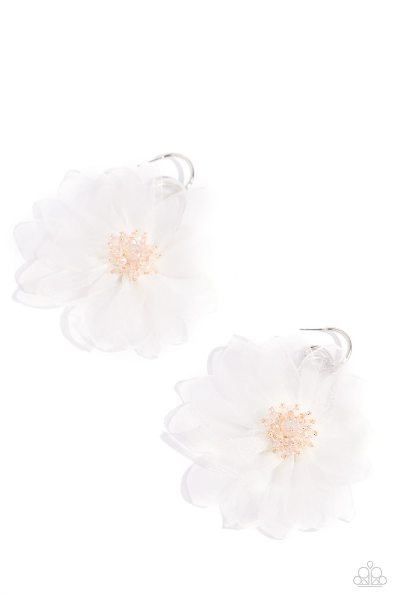 Paparazzi-Cosmopolitan Chiffon - White Earring
