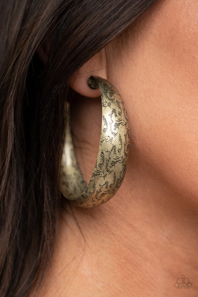Sahara Sandstorm Brass Hoop Earring