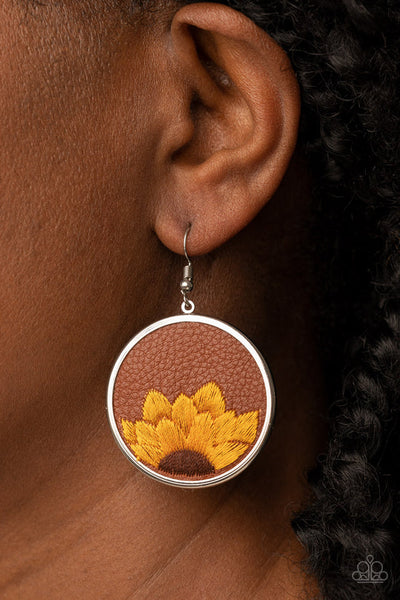 Sun-Kissed Sunflowers Brown Earring