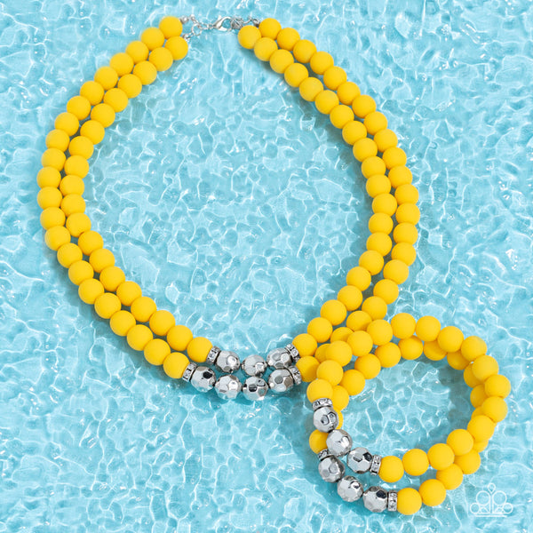 Paparazzi-Summer Splash - Yellow Necklace