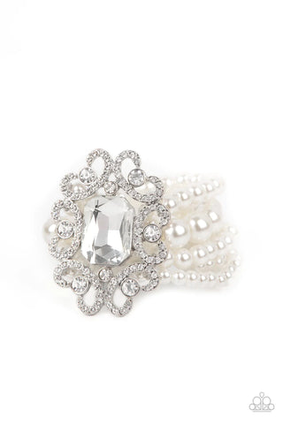 Paparazzi-Rule The Room - White Bracelet