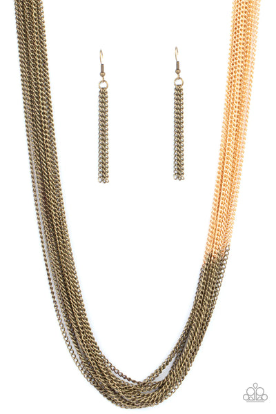Paparazzi Metallic Merger - Brass Necklace