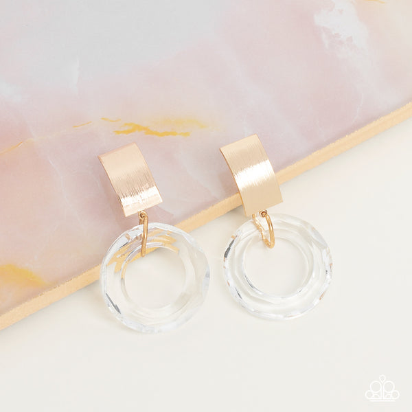 Paparazzi Clear Out! - Gold Earring