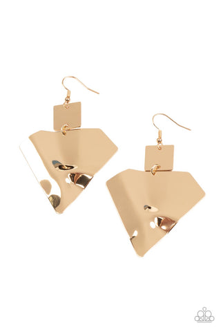 Paparazzi Deceivingly Deco - Gold Earring