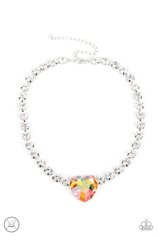 Paparazzi-Heart In My Throat Orange Necklace