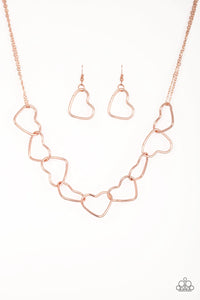 Paparazzi-Unbreak My Heart - Rose Gold Necklace