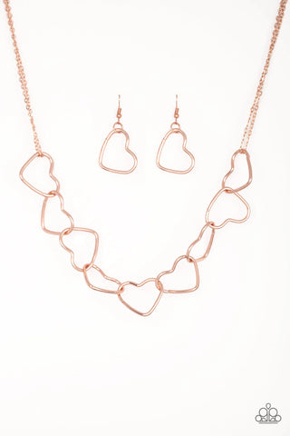 Paparazzi-Unbreak My Heart - Rose Gold Necklace