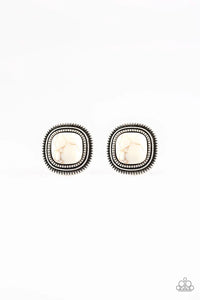 Paparazzi FRONTIER-Runner - White Post Earrings