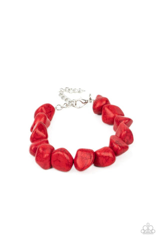 Paparazzi-Prehistoric Paradise - Red Bracelet