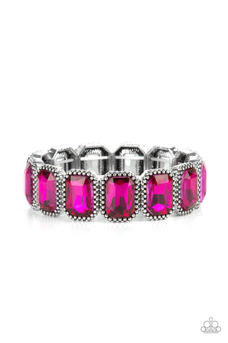 Paparazzi-Studded Smolder - Pink Bracelet