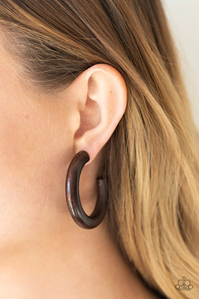 Paparazzi Woodsy Wonder - Brown Earrings