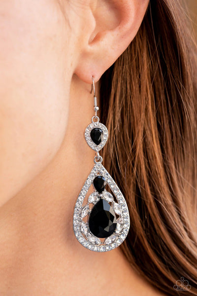 Posh Pageantry Black Earring