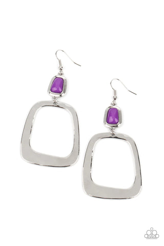 Paparazzi-Material Girl Mod - Purple Earring