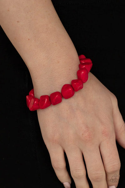 Paparazzi-Prehistoric Paradise - Red Bracelet