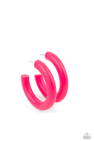 Paparazzi Woodsy Wonder - Pink Earrings
