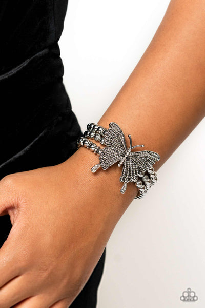 Paparazzi-First WINGS First - White Bracelet