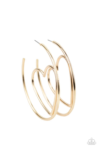 Paparazzi-Love At First BRIGHT - Gold Earring