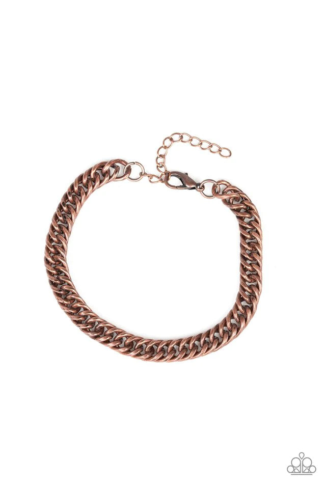 Paparazzi-Bracelet ~ Next Man Up Copper Bracelet