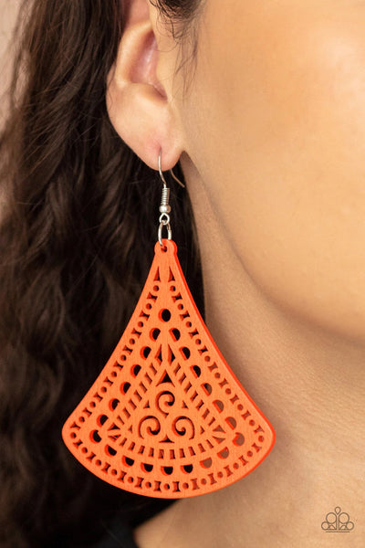 FAN TO FAN Orange Earring