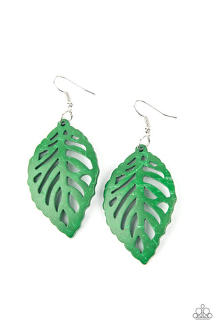LEAF Em Hanging - Green Earring