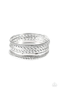 Paparazzi-Rattle and Roll - Silver Bracelet