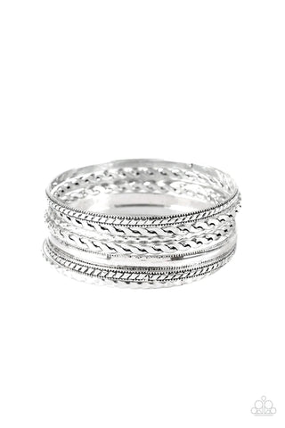 Paparazzi-Rattle and Roll - Silver Bracelet