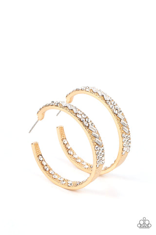 Paparazzi-GLITZY By Association - Gold Earrings Earrings