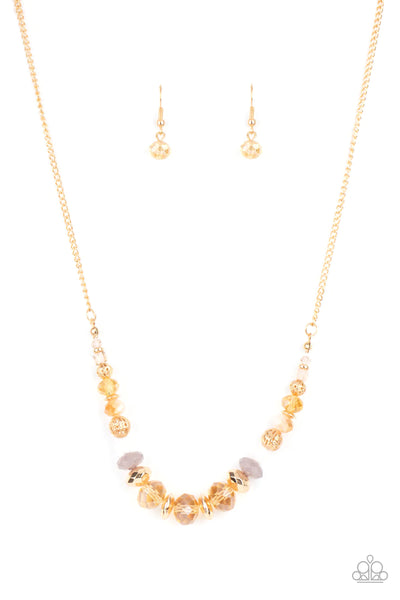 Paparazzi Turn Up The Tea Lights - Gold Necklace