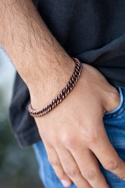 Paparazzi-Bracelet ~ Next Man Up Copper Bracelet