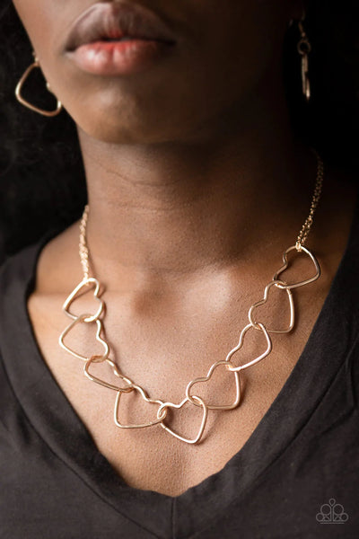 Paparazzi-Unbreak My Heart - Rose Gold Necklace