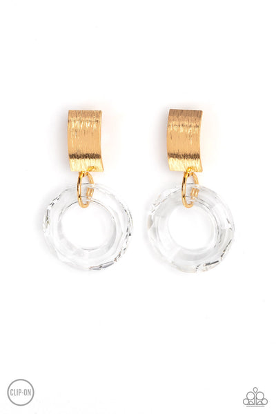 Paparazzi Clear Out! - Gold Earring