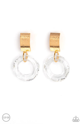 Paparazzi Clear Out! - Gold Earring