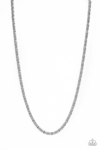 Paparazzi-Go Down Fighting - Men’s Silver Necklace