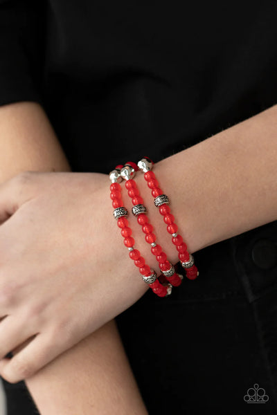 Paparazzi-Here to STAYCATION - Red Bracelet