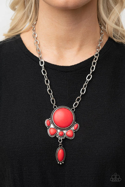 Paparazzi-Geographically Gorgeous - Red Necklace