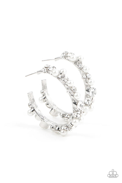 Let There Be SOCIALITE White Hoop Earring