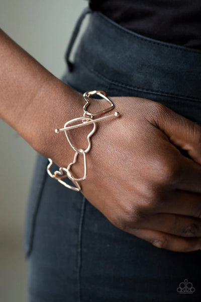 Paparazzi-Take Heart Rose Gold Bracelet