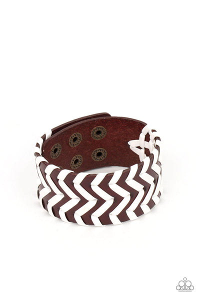 Paparazzi - Biker Badlands - Brown Bracelet