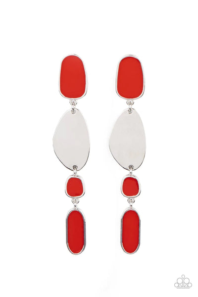 Paparazzi-Deco By Design - Red Post Earring