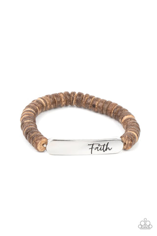 Paparazzi-Full Faith - Brown Bracelet