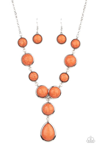 Paparazzi-Terrestrial Trailblazer - Orange Necklace