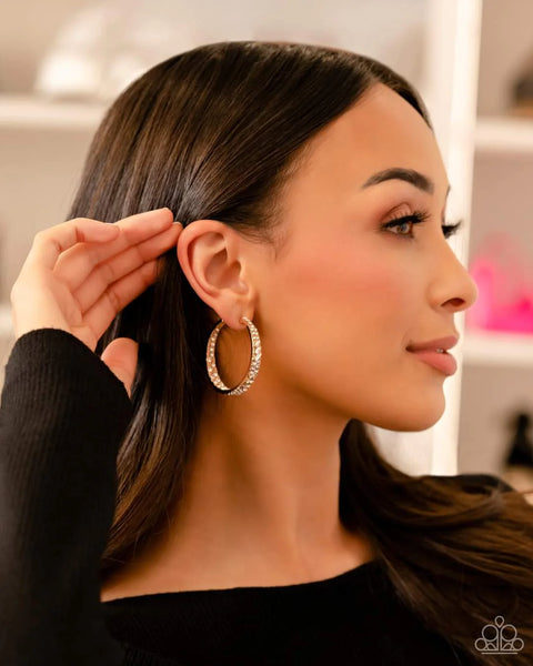 Paparazzi-GLITZY By Association - Gold Earrings Earrings