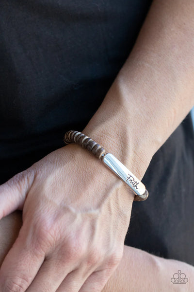 Paparazzi-Full Faith - Brown Bracelet
