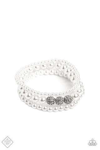 Paparazzi-Showy Soprano - White Bracelet
