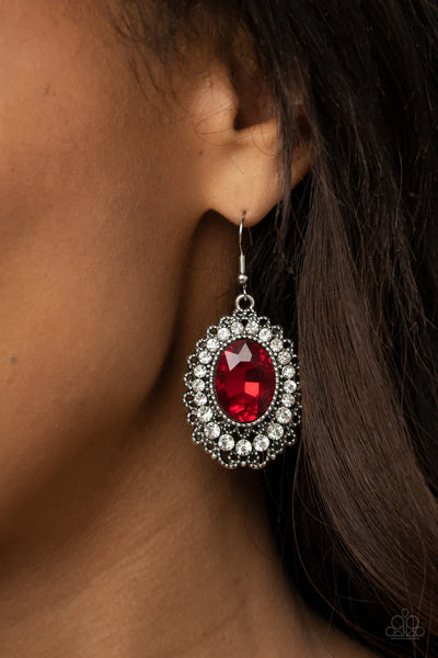 Paparazzi-Glacial Gardens - Red Earring