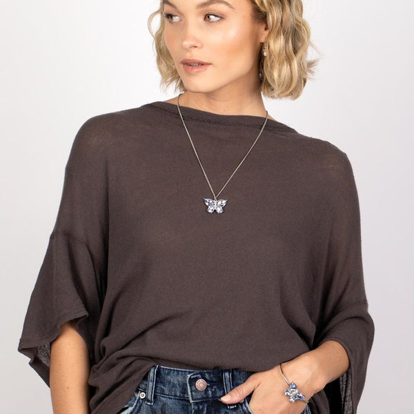 Paparazzi Free-Flying Flutter - Blue Necklace