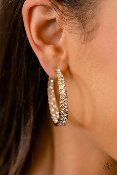 Paparazzi-GLITZY By Association - Gold Earrings Earrings