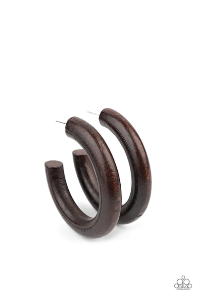 Paparazzi Woodsy Wonder - Brown Earrings